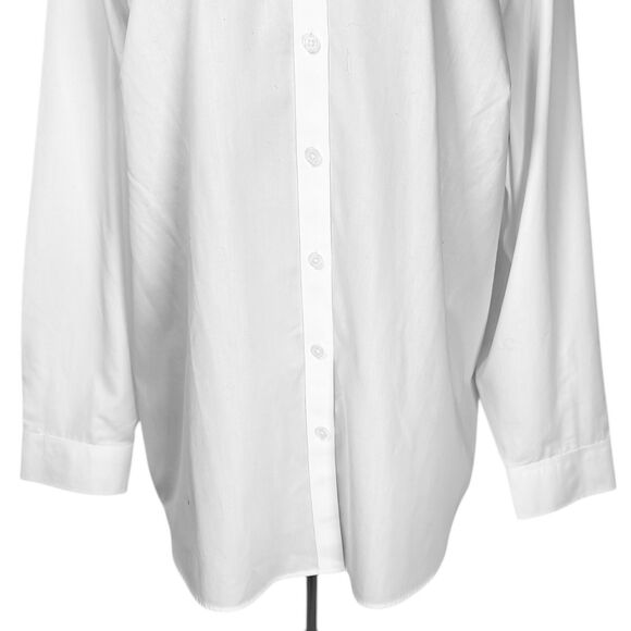 Lands’ End Womens No Iron Button Up Shirt White 100% Cotton Size 22W Long Sleeve - Picture 6 of 9